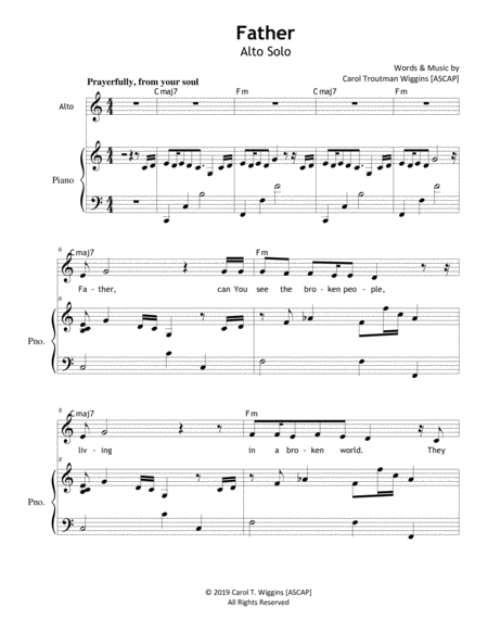 Free Sheet Music Father Alto Solo