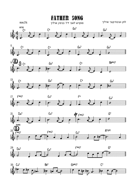 Father Song Is My Original Composition That Dedicate To My Father That Pass Away In The 1970 Sheet Music