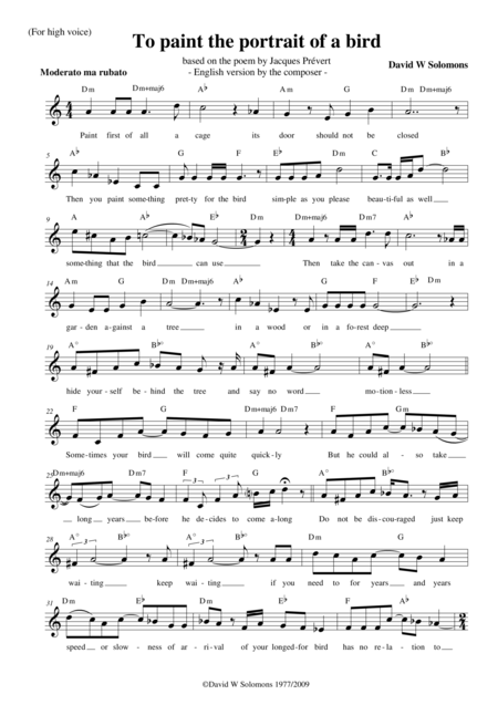 Free Sheet Music Fathers Song