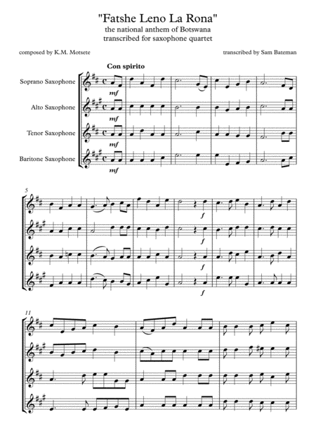 Fatshe Leno La Rona Sheet Music