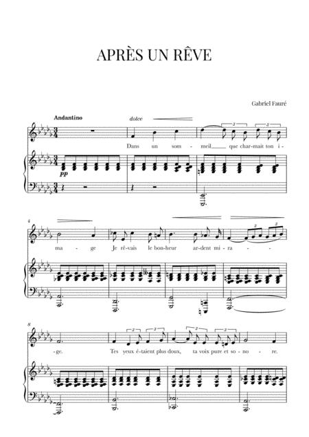 Faur Aprs Un Rve B Flat Minor Sheet Music