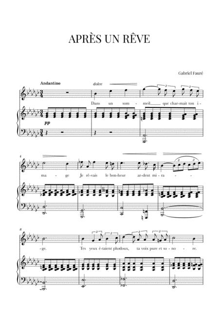 Faur Aprs Un Rve E Flat Minor Sheet Music