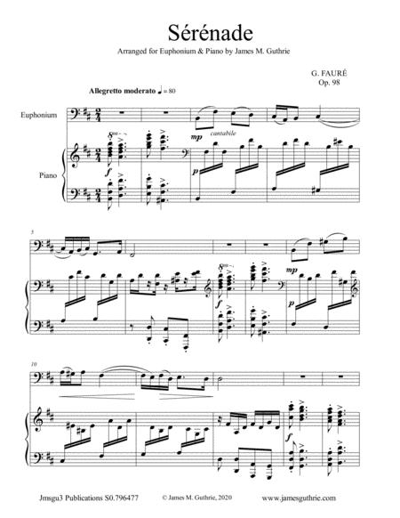 Faur Srnade Op 98 For Euphonium Piano Sheet Music