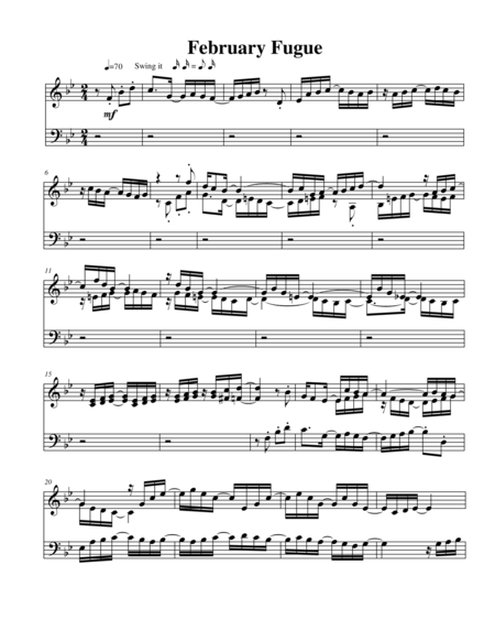 Free Sheet Music February Fugue