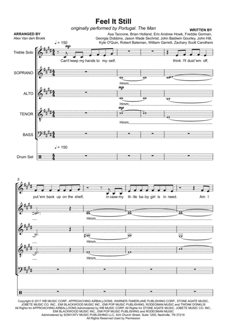 Feel It Still Ssaattb Sheet Music