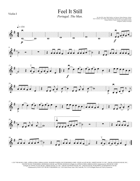 Feel It Still String Quartet Sheet Music