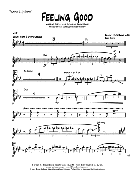 Feeling Good 5 Horns Rhythm Sheet Music