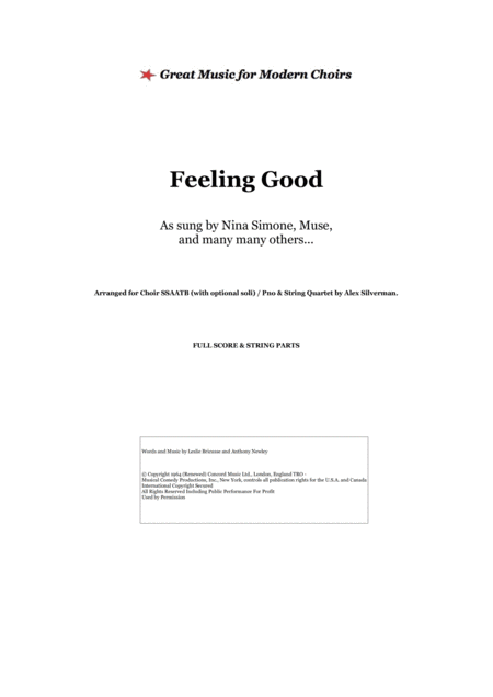 Feeling Good Additional String Parts Sheet Music