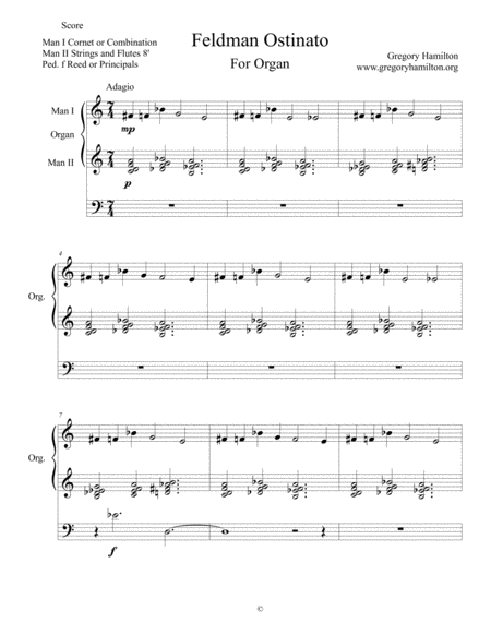 Free Sheet Music Feldman Ostinato For Organ