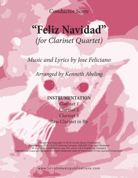 Free Sheet Music Feliz Navidad For Clarinet Quartet