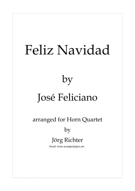 Feliz Navidad For Horn Quartet Sheet Music