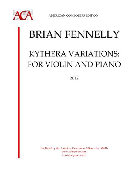 Free Sheet Music Fennelly Kythera