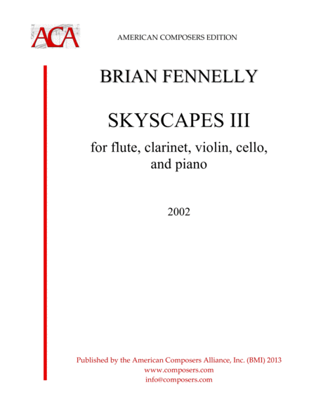 Free Sheet Music Fennelly Skyscapes Iii