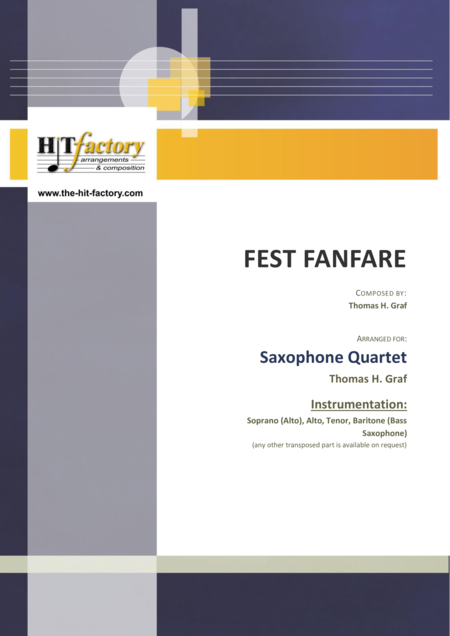 Fest Fanfare Classical Festive Fanfare Opener Saxophone Quartet Sheet Music