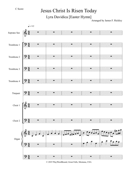 Festival Hymn Setting Easter 2019 Jesus Christ Is Risen Today Lyra Davidica Easter Hymn Sheet Music