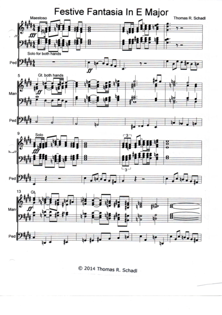 Free Sheet Music Festive Fantasia In E Major