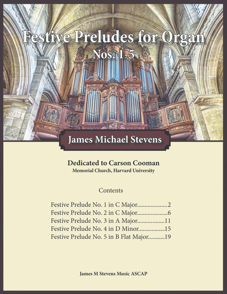 Free Sheet Music Festive Preludes Nos 1 5 For Organ