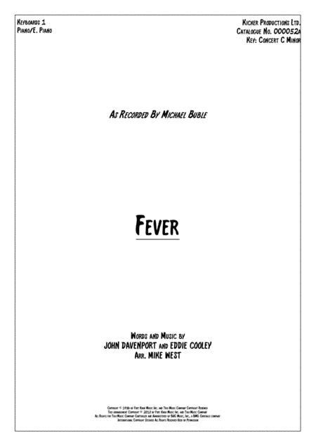 Free Sheet Music Fever Keyboards Piano