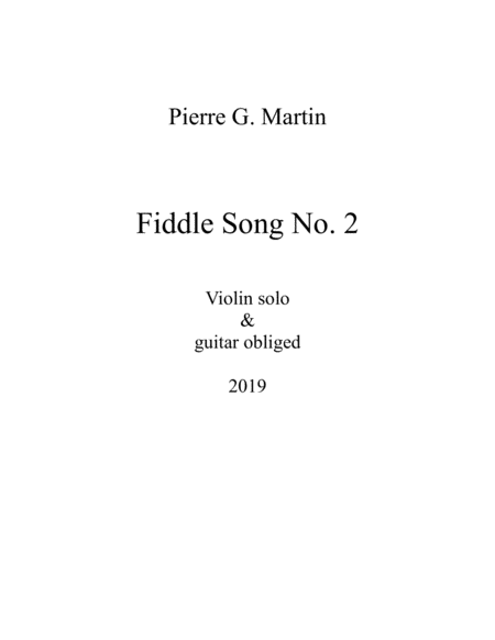 Fiddle Song No 2 Sheet Music