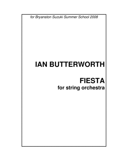 Fiesta For String Orchestra Sheet Music