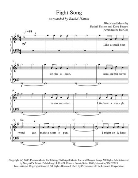 Fight Song For Beginners Sheet Music