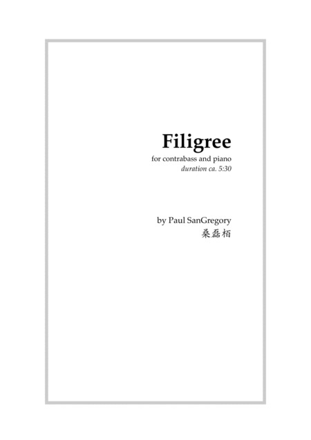 Free Sheet Music Filigree For Contrabass And Piano