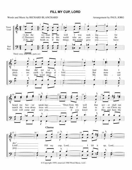 Fill My Cup Lord Sheet Music