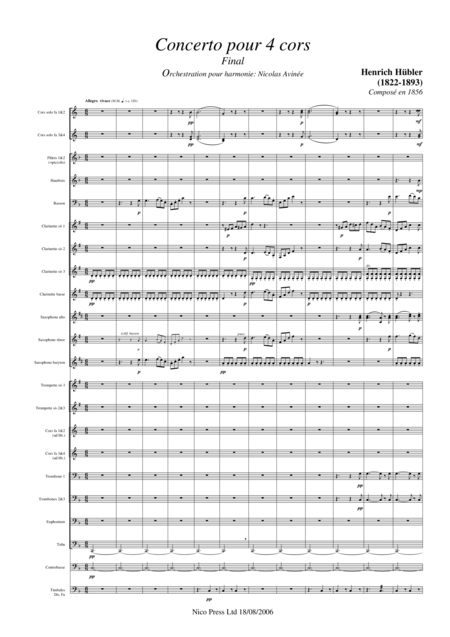 Final Of The Concerto For 4 Horns Sheet Music