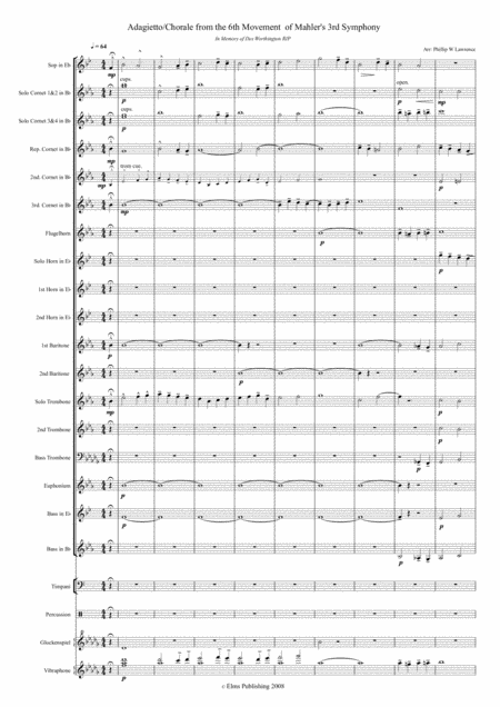 Free Sheet Music Finale Adagietto From Mahler 3 For Brass Band