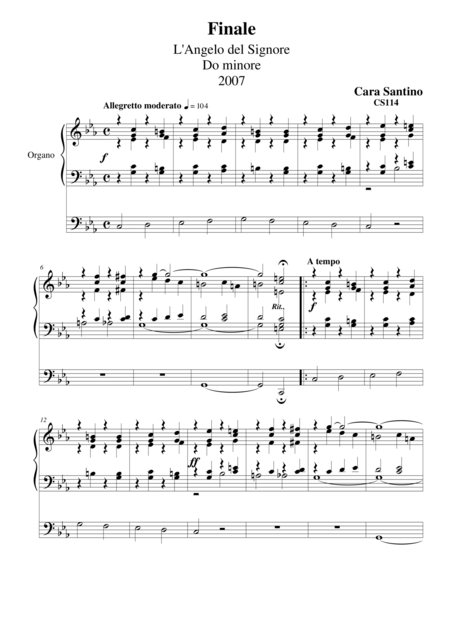 Free Sheet Music Finale In C Minor For Organ