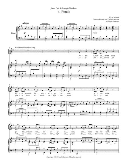 Finale Jeder Knstler Lower Key Sheet Music