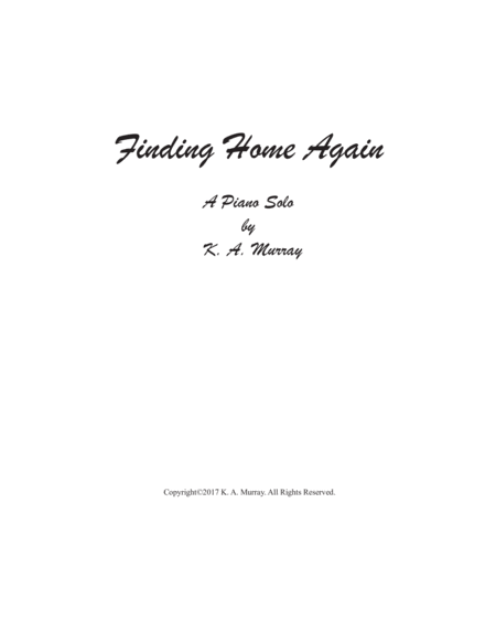 Finding Home Again Sheet Music