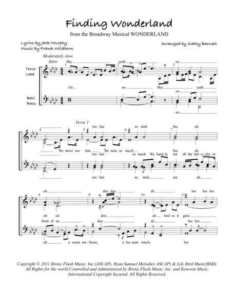 Free Sheet Music Finding Wonderland