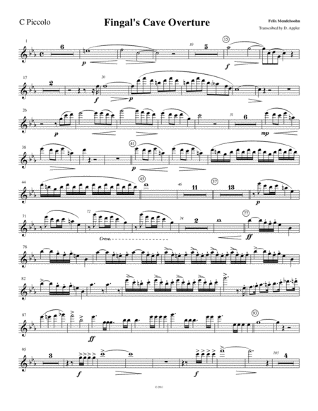 Free Sheet Music Fingals Cave Overture