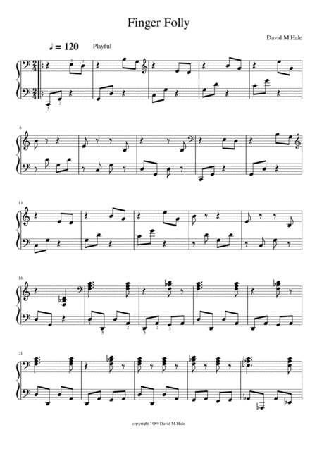 Free Sheet Music Finger Folly