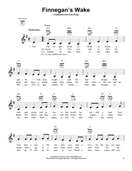 Free Sheet Music Finnegans Wake