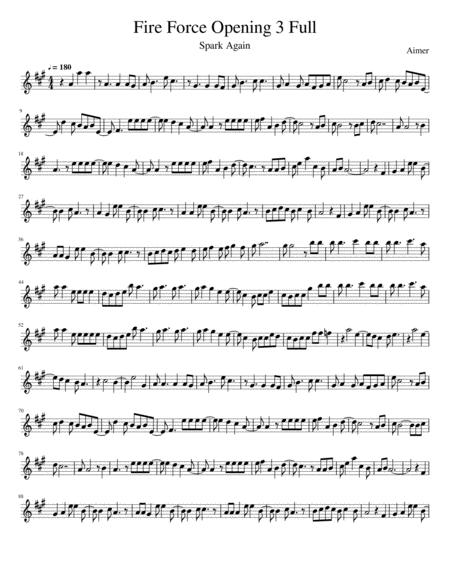 Fire Force Opening 3 Full Sheet Music