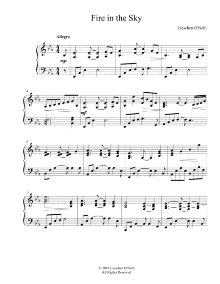 Free Sheet Music Fire In The Sky