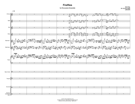 Free Sheet Music Fireflies For Percussion Ensemble