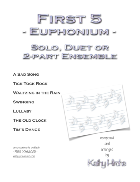 Free Sheet Music First 5 Euphonium Solo Duet Or 2 Part Ensemble