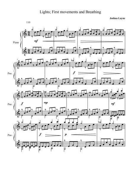 First Lights And Breathing Sheet Music