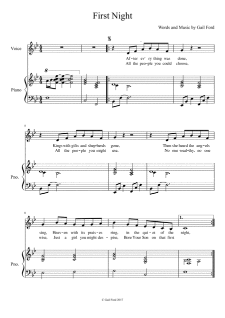 Free Sheet Music First Night