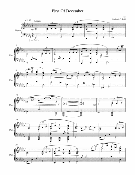 Free Sheet Music First Of December