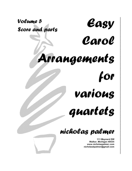 Five Easy Christmas Carol Arrangements For Various Quartets Volume 5 Sheet Music