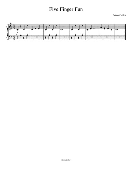 Free Sheet Music Five Finger Fun