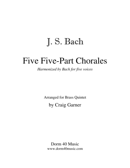 Five Five Part Chorales Sheet Music