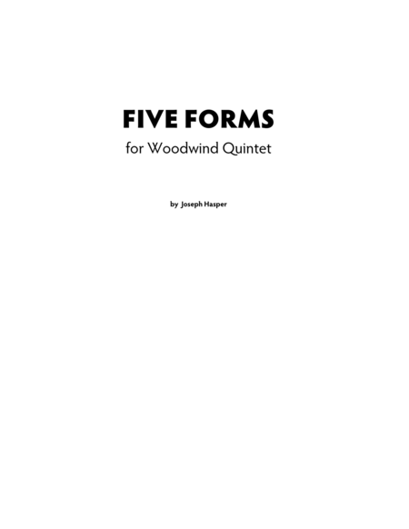 Five Forms For Woodwind Quintet Sheet Music