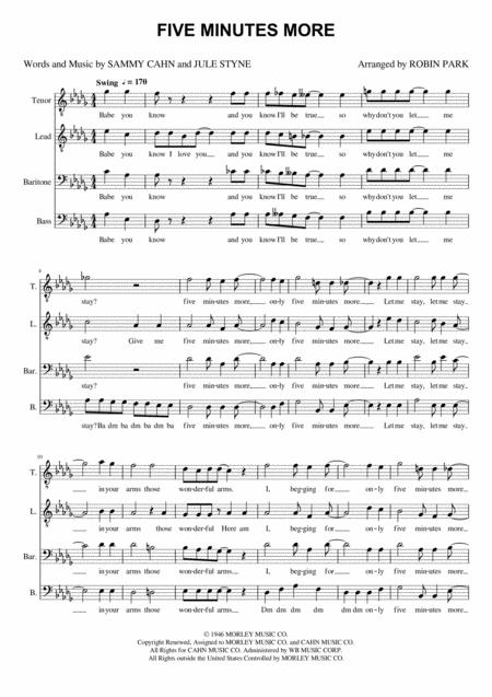 Five Minutes More M Chorus Pricing Sheet Music