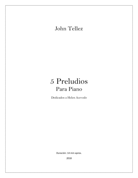 Free Sheet Music Five Preludes For Piano John Tellez