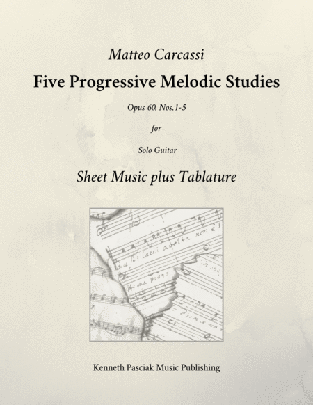 Five Progressive Melodic Studies By Matteo Carcassi Opus 60 Nos 1 5 Sheet Music